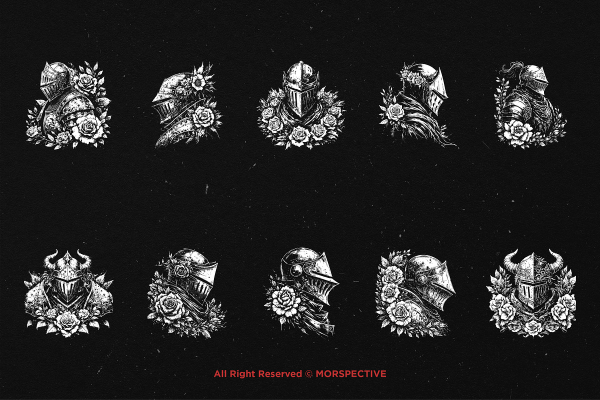 10 Bundle Dark Art Warrior Knight, an Illustration by Morspective (Photo 6 of 7)