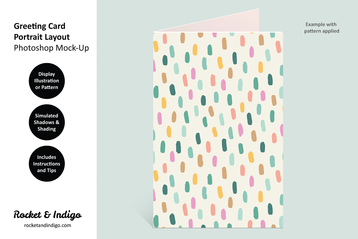 3 Greeting Card Photoshop Mock-Ups, a Print Template by Rocket & Indigo (Photo 6 of 10)