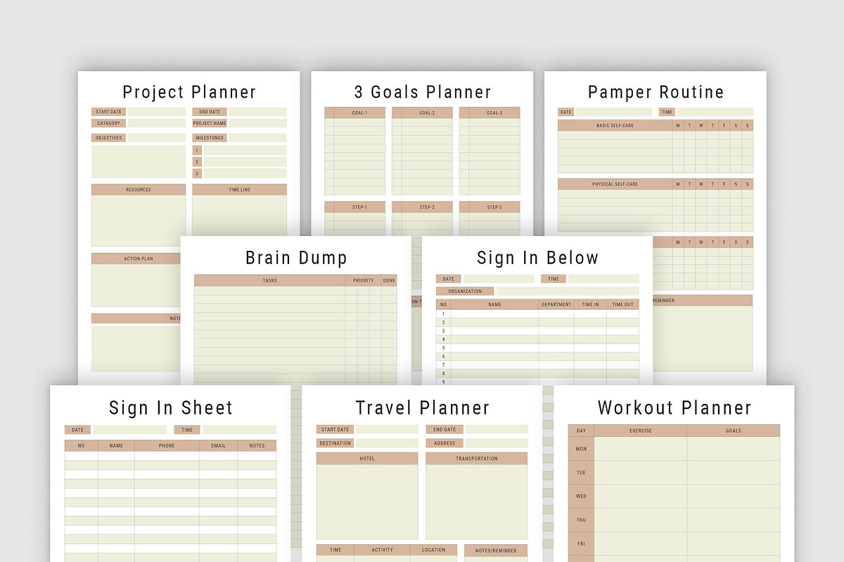 INDESIGN PLANNER BUNDLE PACK VOL.26, a Stationery Template by MNT-Creator (Photo 6 of 9)