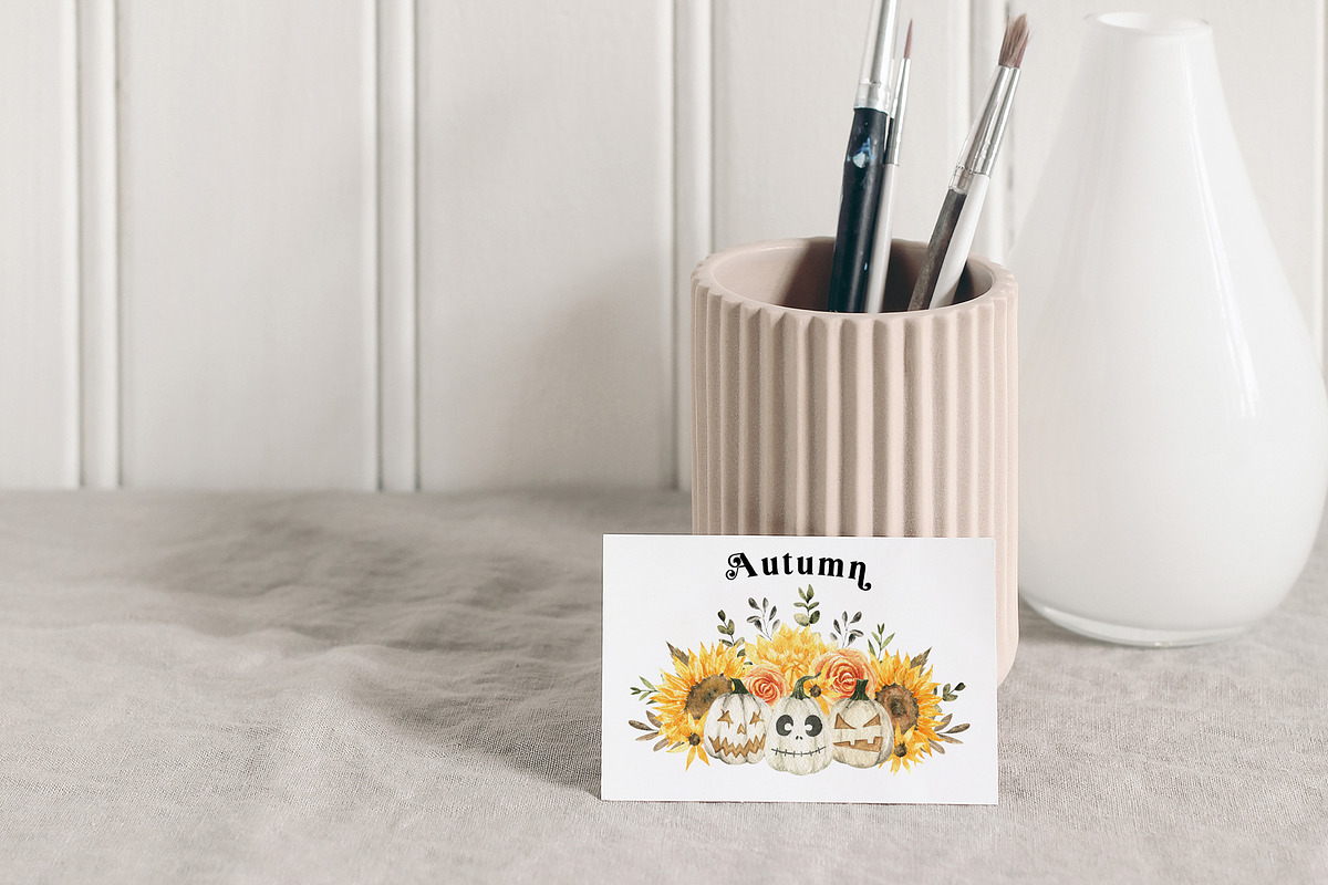 Cozy Halloween watercolor collection, a Seasonal Illustration by LiChu Art (Photo 8 of 28)