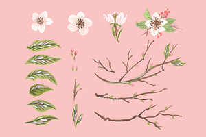 Apple Blossom Seamless Pattern