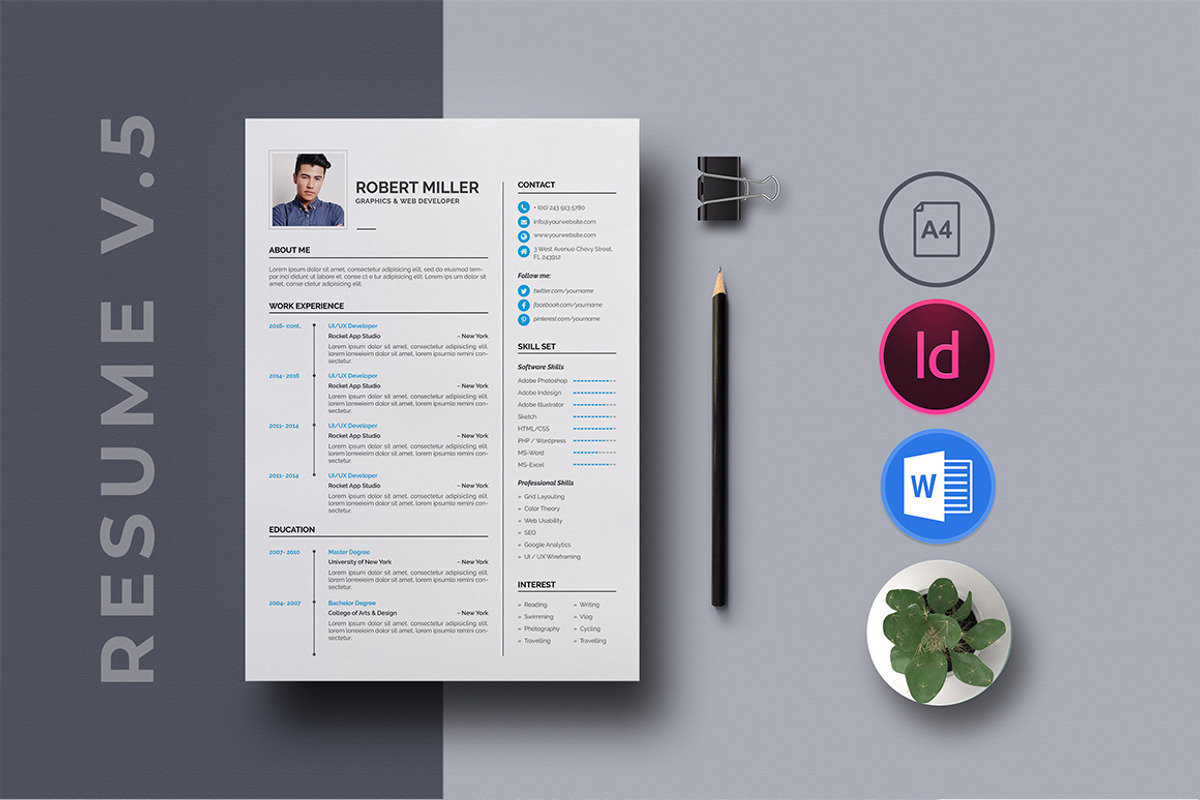 10 in 1 Resume Bundle, a Resume Template by GraphicsEgg (Photo 6 of 11)