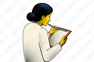 Female Scientist Doctor Woman, an Illustration by Christos Georghiou