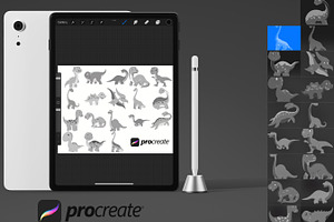 Cartoon Dinosaur Set 4 Procreate