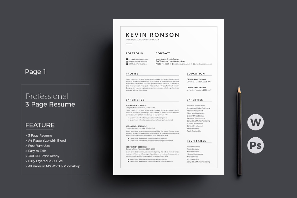 Resume/CV, a Resume Template by deviserpark (Photo 2 of 6)