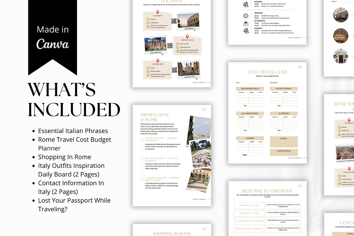 Rome Travel Itinerary Template, a Magazine Template by Pulsecolor (Photo 6 of 9)