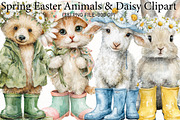 Spring Easter Animals & Daisy Clipar, an Illustration by Designworld (Thumbnail 1 of 5)