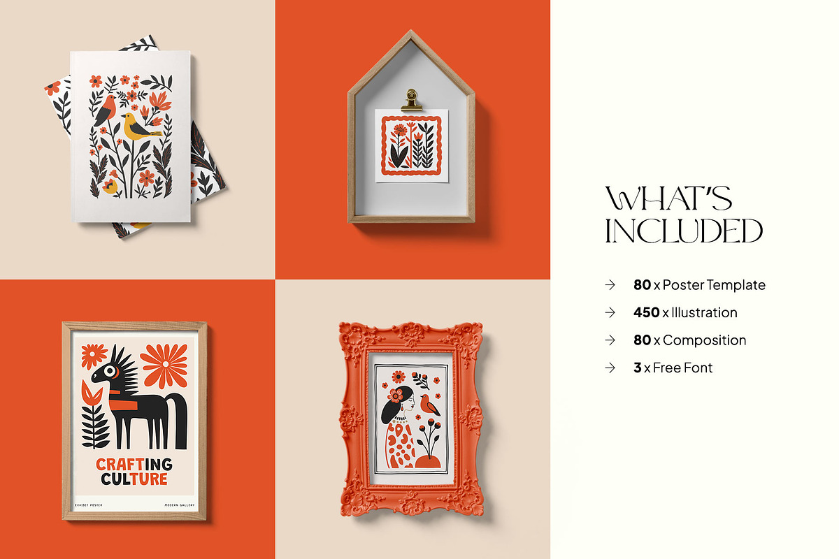 Modern Folk | Wall Art Creator, an Object Graphic by Leleka.Store (Photo 3 of 20)