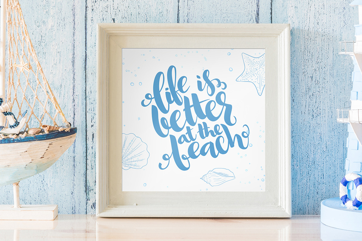 Summer sea lettering and doodle set, a Graphic by catary art (Photo 6 of 8)