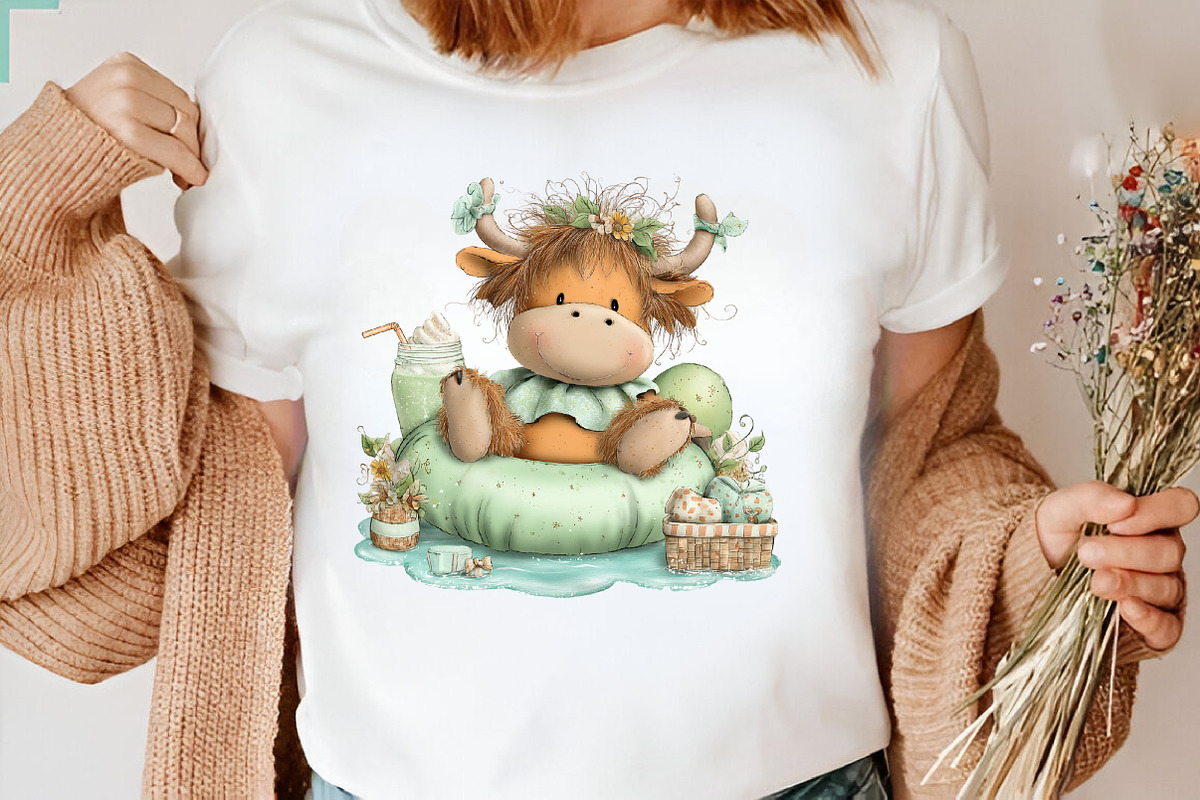 Whimsical Pool Day Highland Cow, an Animal Illustration by CreationArt (Photo 6 of 7)