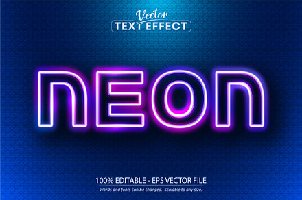 neon style editable text effect, a Brushes & More by designvectx