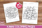 Kawaii Coloring pages Cute Relaxing, a Stationery Template by 2SUNS (Thumbnail 3 of 6)