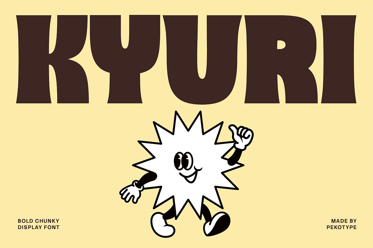 Kyuri - Bold Display Font, a Sans Serif Font by Pekotype (Photo 1 of 15)