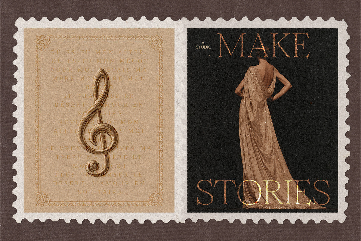 The Muses Vintage Snail Mail Stamps, an Object Graphic by Make Stories Studio (Photo 9 of 10)