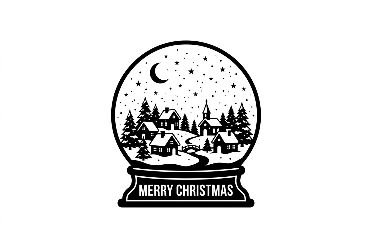 Festive Snow Globe Town Scenes, an Object Graphic by Creativeshirt (Photo 2 of 3)