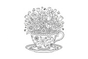 Floral Teacup Line Art Bundle, an Illustration by Gfx_Store (Thumbnail 30 of 51)