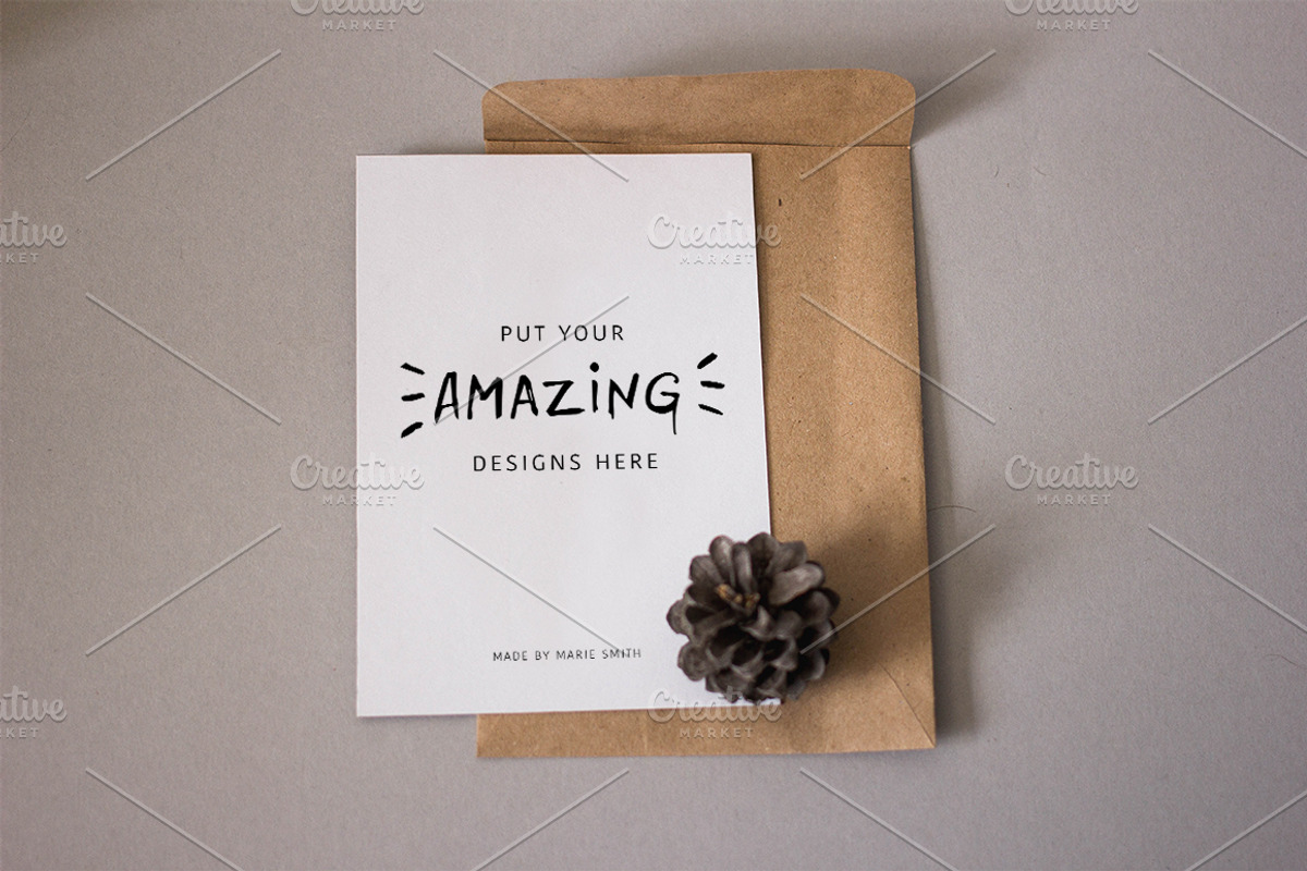 5+1(bonus) Craft postcards mockup, a Product Mockup by Marie Smth (Photo 3 of 6)