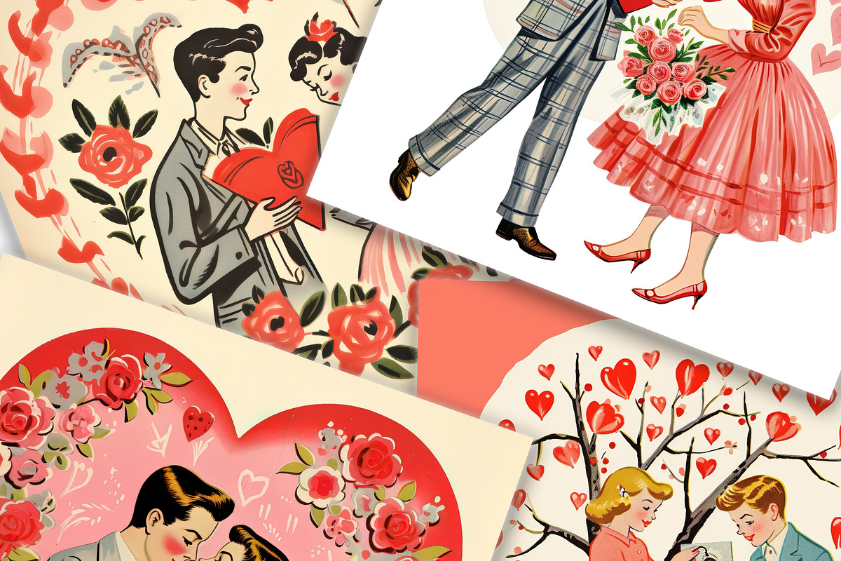 1960s Love Charm - Retro V-Day Art, an Illustration by Fun Digital (Photo 2 of 5)