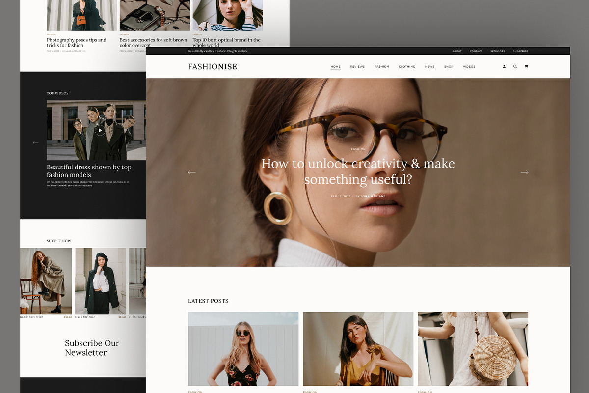 Fashionise – Fashion Blog Template, a Bootstrap Template by TemplatesJungle (Photo 1 of 2)