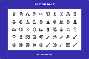 Fencing icons, an Outline Icon by Wencory