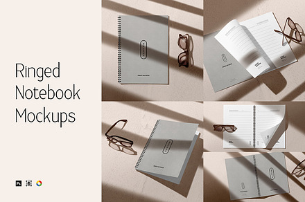 A4 Size Ringed Notebook Mockups