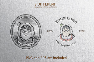 Vintage Grandmother Chef logo 7 PACK, a Branding & Logo Template by Alexandra De Angelis