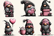 Quirky Valentine Love Gnome Clipart, an Illustration by DreamCafeArt (Thumbnail 6 of 6)