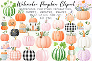Watercolor Pumpkin Clipart Set, an Illustration by Sublimation Artist (Thumbnail 1 of 6)
