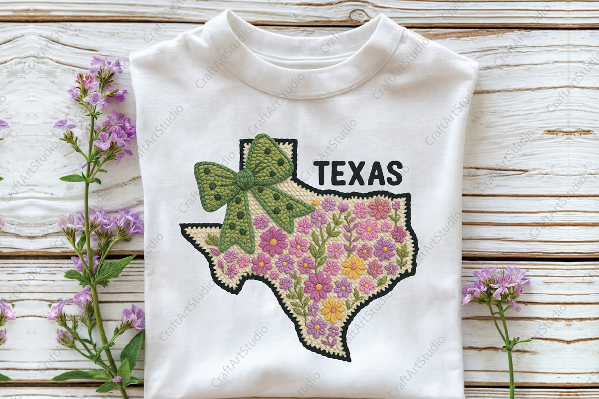 Crochet Floral Coquette Texas PNG, an Illustration by CraftArtStudio (Photo 2 of 4)