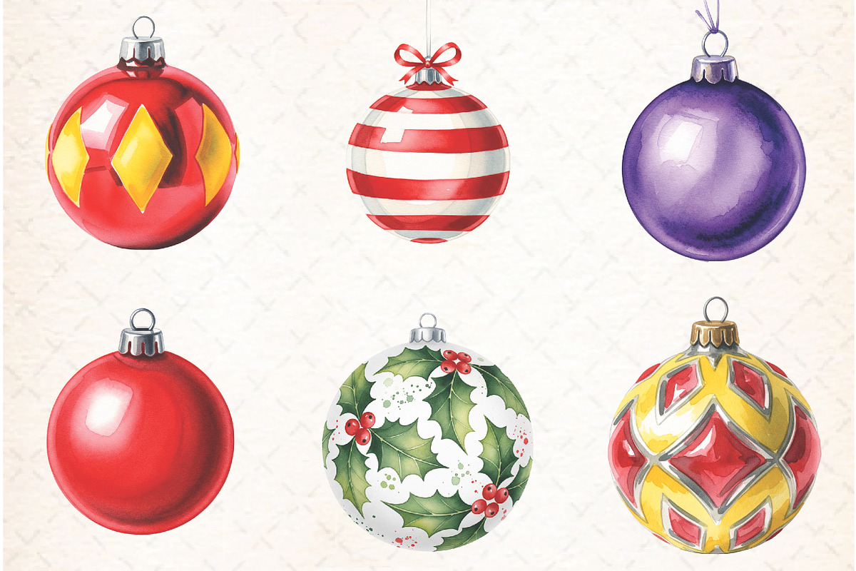 Christmas Baubles Sublimation Clipar, an Illustration by Libby Wishes (Photo 3 of 7)