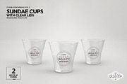 Clear Sundae Cups with Lids Mockup, a Cups & Container Mockup by INCDesign (Thumbnail 11 of 14)