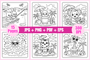 Kawaii Summer Coloring Book Vol-02, a Seasonal Illustration by Coco Bloom (Thumbnail 2 of 3)