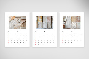 Minimalist Stone 2026 Calendar, a Print Template by McLittle Stock