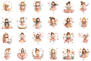 Watercolor Fairy Valentine's PNG Cli, an Illustration by Sublimation Artist (Thumbnail 2 of 6)