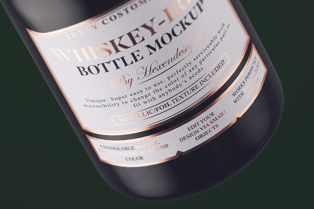 Whiskey-Irish Bottle Mockup, an Advertising Mockup by HexenDesigns (Photo 11 of 12)