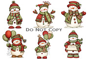 New Year Snowman Clipart Bundle, an Illustration by Craft Nest (Thumbnail 7 of 8)