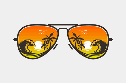 beach glasses logo design, a Seasonal Illustration by idealistudio