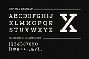 Off War - Stencil Font, a Slab Serif Font by Liszar Inzani (Thumbnail 2 of 9)