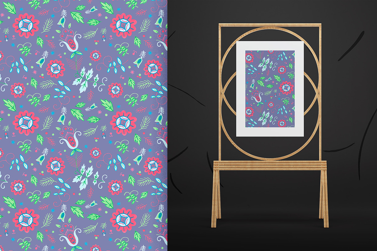 Floral Folklore Pattern Aid Kit, a Texture Graphic by Folkheart (Photo 4 of 6)