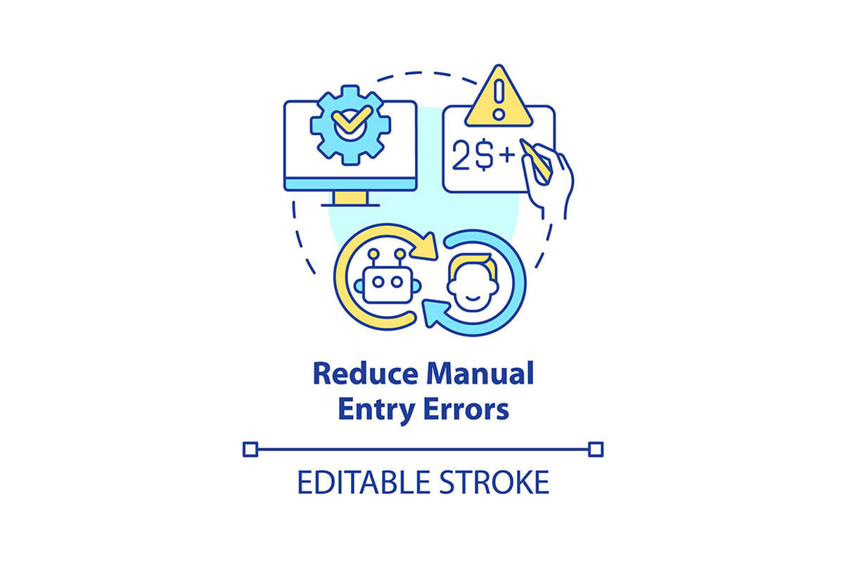Reduce manual entry errors concept, an Icon by IMG Visuals