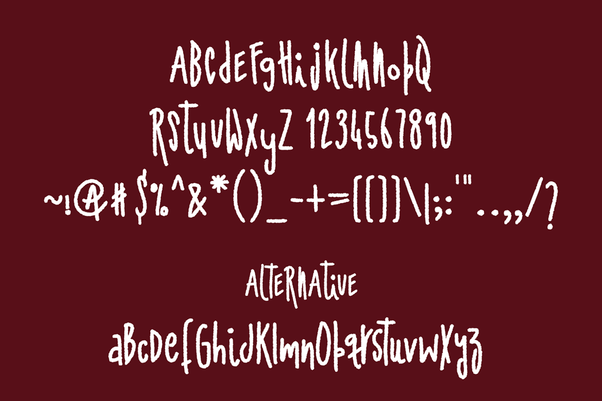 Ashial-Chalky font preview 2