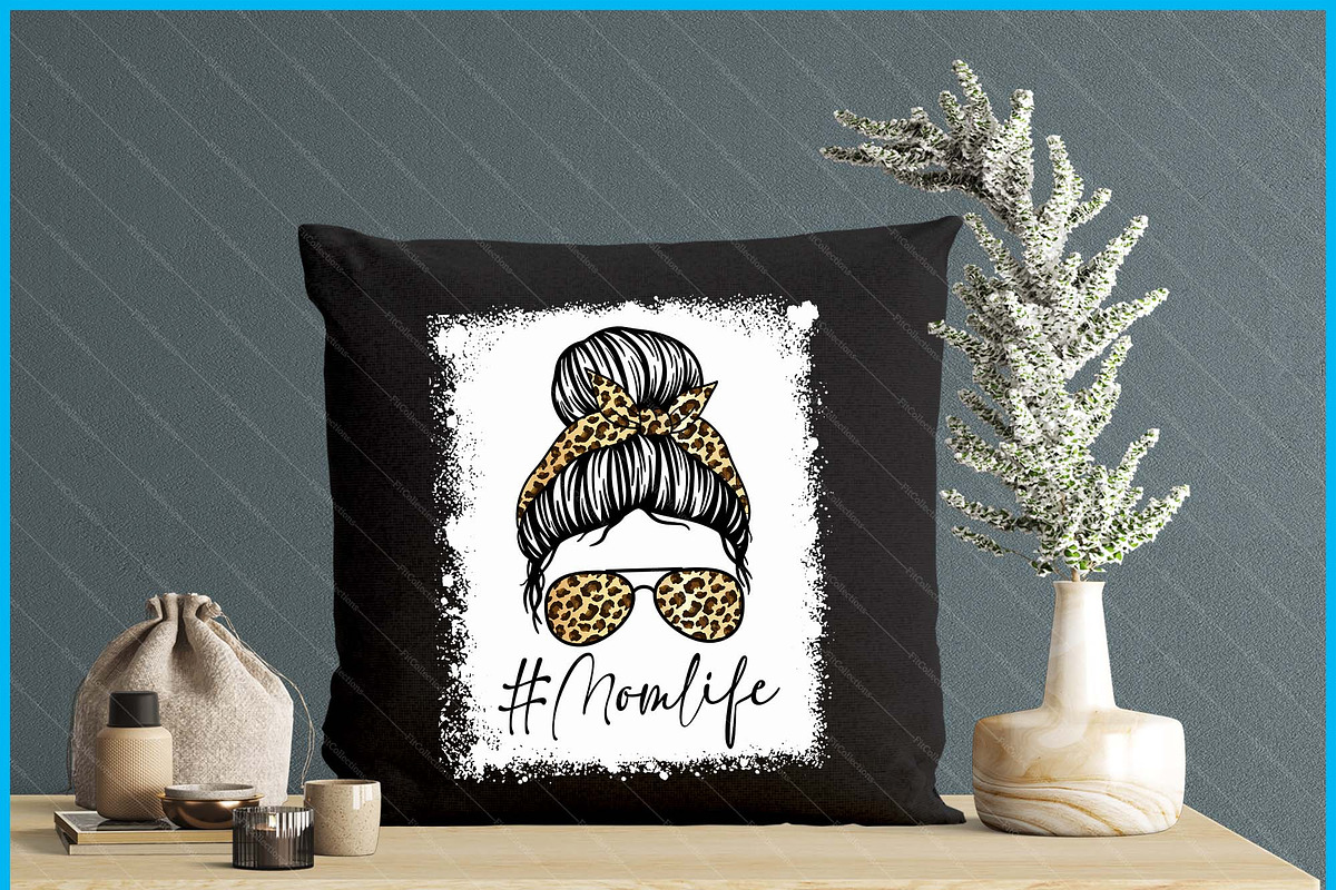 Mom Life Bleached Leopard Messy Bun, a Graphic by Creativeusart (Photo 4 of 4)