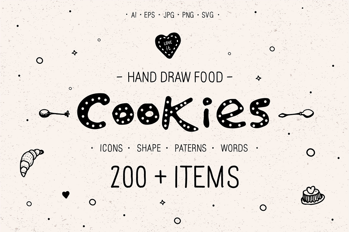 Hand draw Cookies, an Object Graphic by Vladimir Vihrev (Photo 1 of 10)