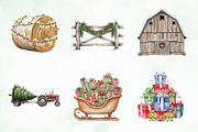 Christmas Farm Clipart Collection, an Illustration by Creative Art (Thumbnail 3 of 9)