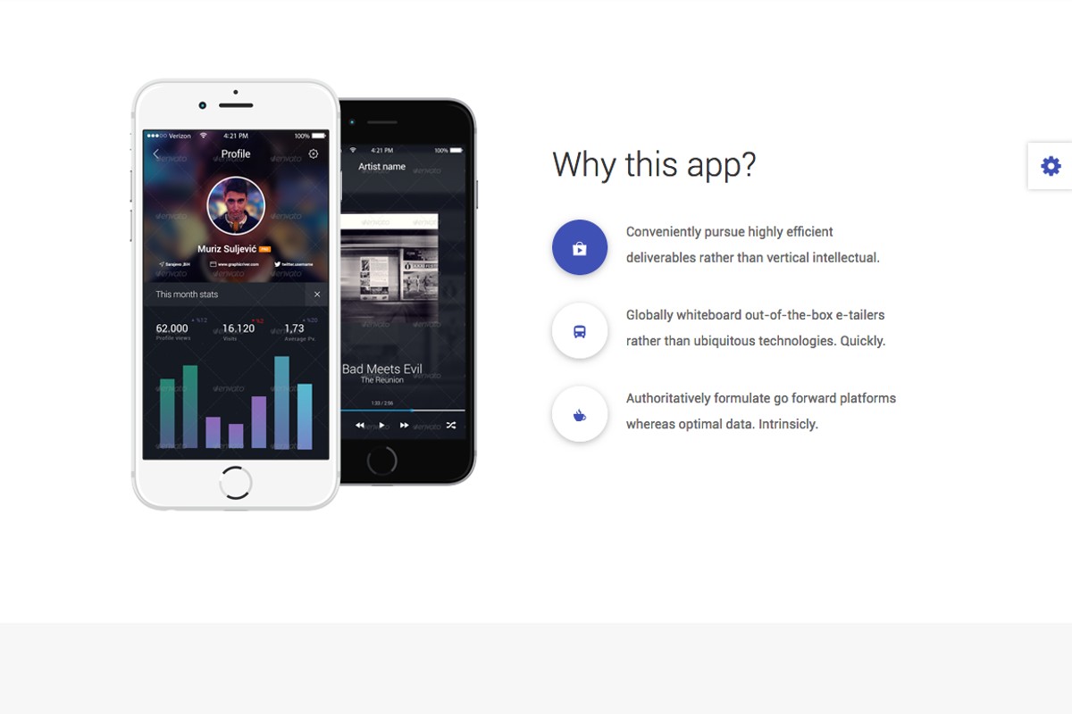 Material Design App Landing Template, a Bootstrap Template by Codetic (Photo 6 of 13)