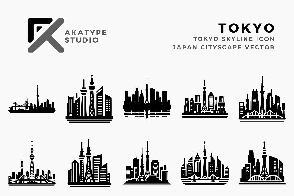 Tokyo Skyline Icon Vector, a Solid Icon by Akatype Studio (Photo 1 of 3)