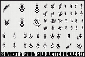 Rustic Wheat Silhouette Design, an Illustration by hafijul