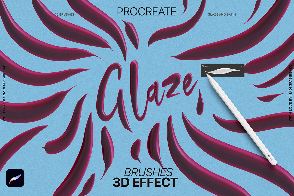 3D effect Procreate Brushes, a Brush Add-On by Spasibenko Art