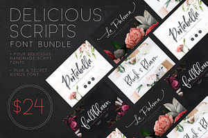 SALE Delicious Scripts Font Bundle