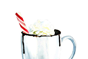 watercolour hot chocolate illustrati